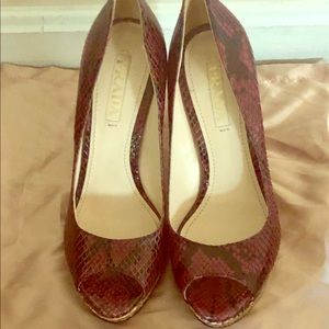 PRADA PEEP-TOE PUMPS